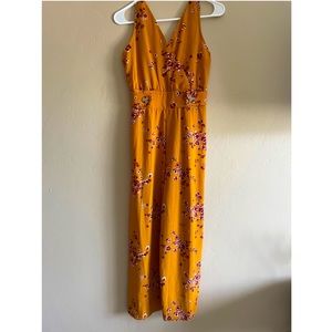 xhilaration Burnt Orange Floral Jumpsuit